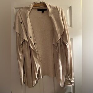 Kensie Asymmetrical Ruffle Front Cardigan